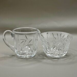 Vintage Anna Hutte Bleikristall‎ Lead Crystal Mini Creamer & Sugar Set ANN16